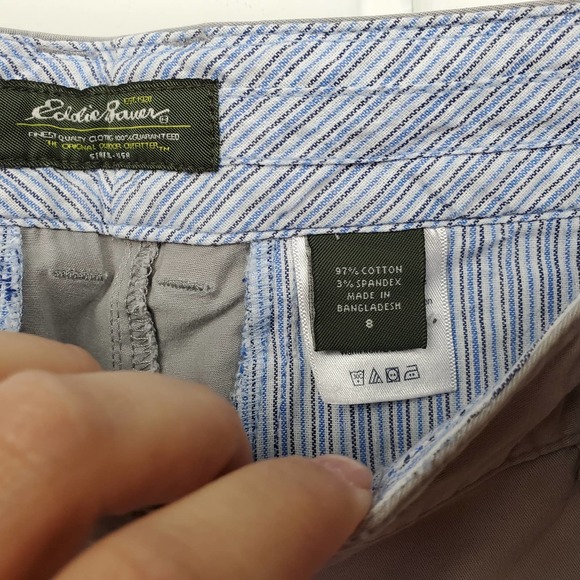 Eddie Bauer Gorpcore Gray Cotton Mid Rise Wide Leg Capris Women's 8 - Picture 5 of 6